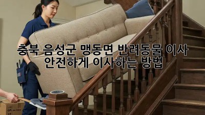 충북 음성군 맹동면 반려동물 이사, 안전하게 이사하는 방법