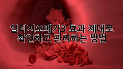 일티지오메가3 효과 제대로 확인하고 관리하는 방법